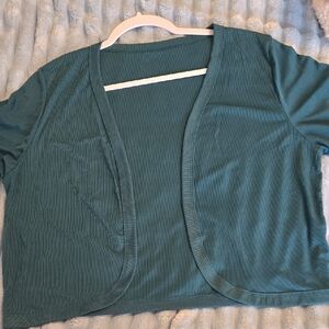 Teal Open Front Cardigan